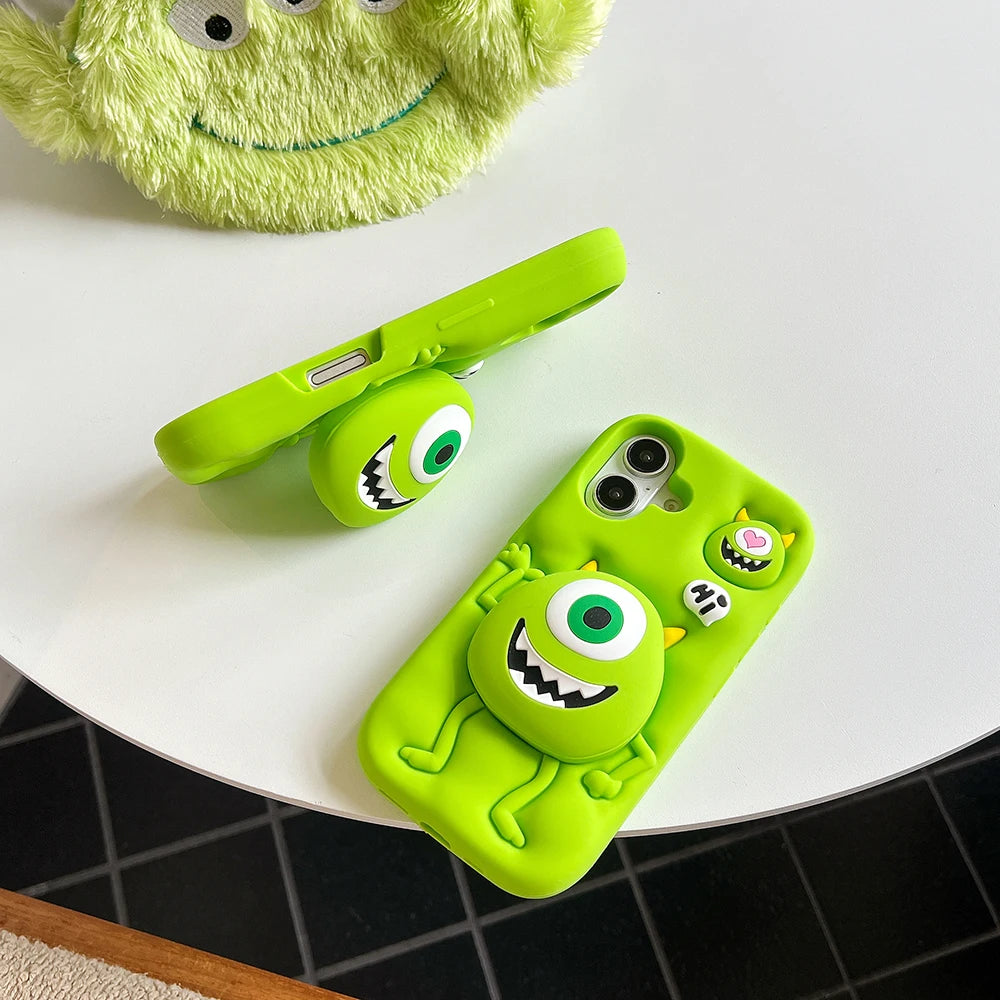 Cute Cartoon Monsters Cover With Stand Holder Phone Case