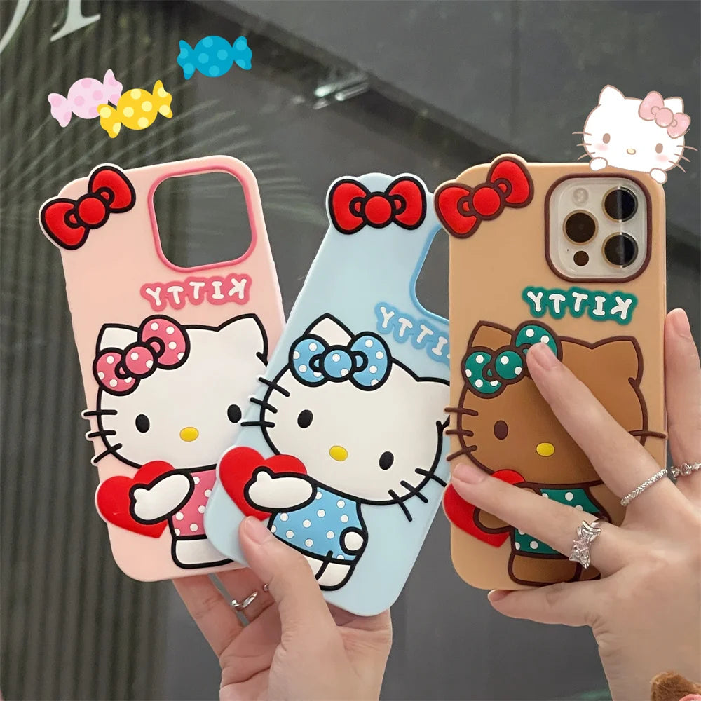 Hello Kittys 3D Heart Phone Case
