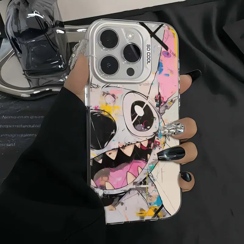 Disney Happy Stitch Cartoon Phone Case For iPhone