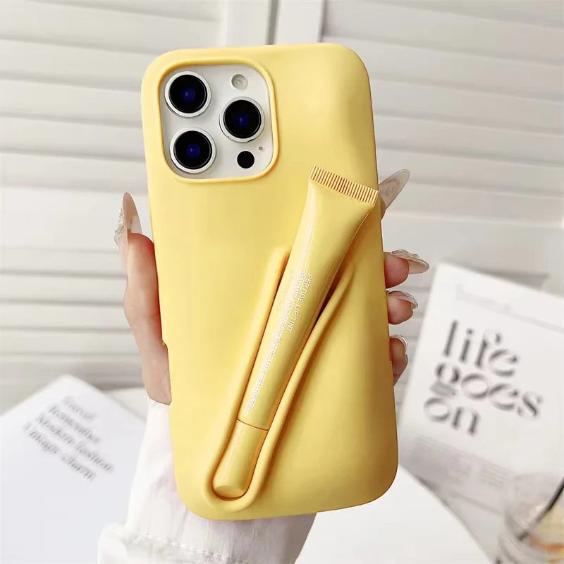 Hot Lemontini Portable Lip Gloss Phone Silicone Case For iPhone