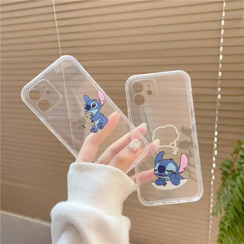 Cartoon Disney Sleepy Stitch TPU Soft Phone Case For iPhone