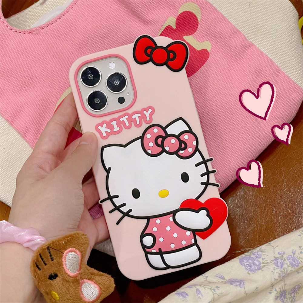 Hello Kittys 3D Heart Phone Case