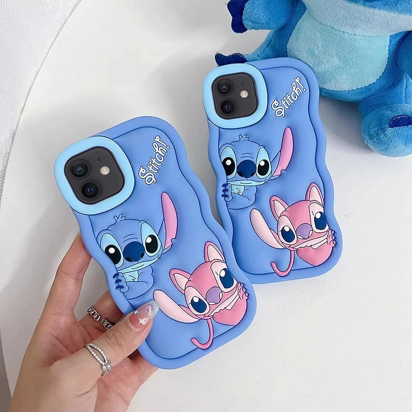 Probe Curious Wave Cartoon Stitch Soft Silicone Phone Case