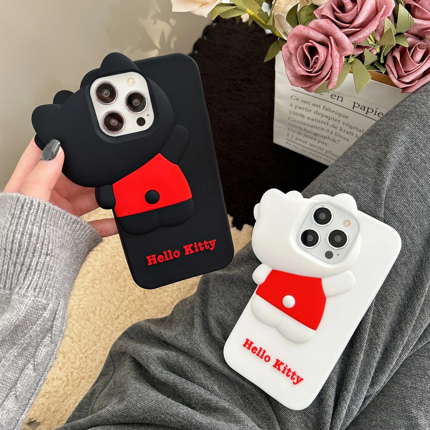 Cute Cartoon Hide and Seek Hello Kitty Phone Case