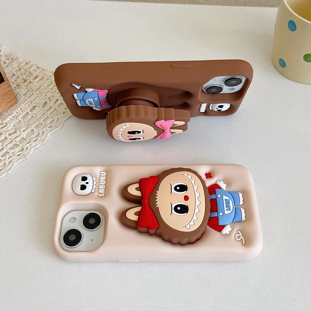 Kawaii Skeleton Camisole Skirt Labubu Monsters Phone Case