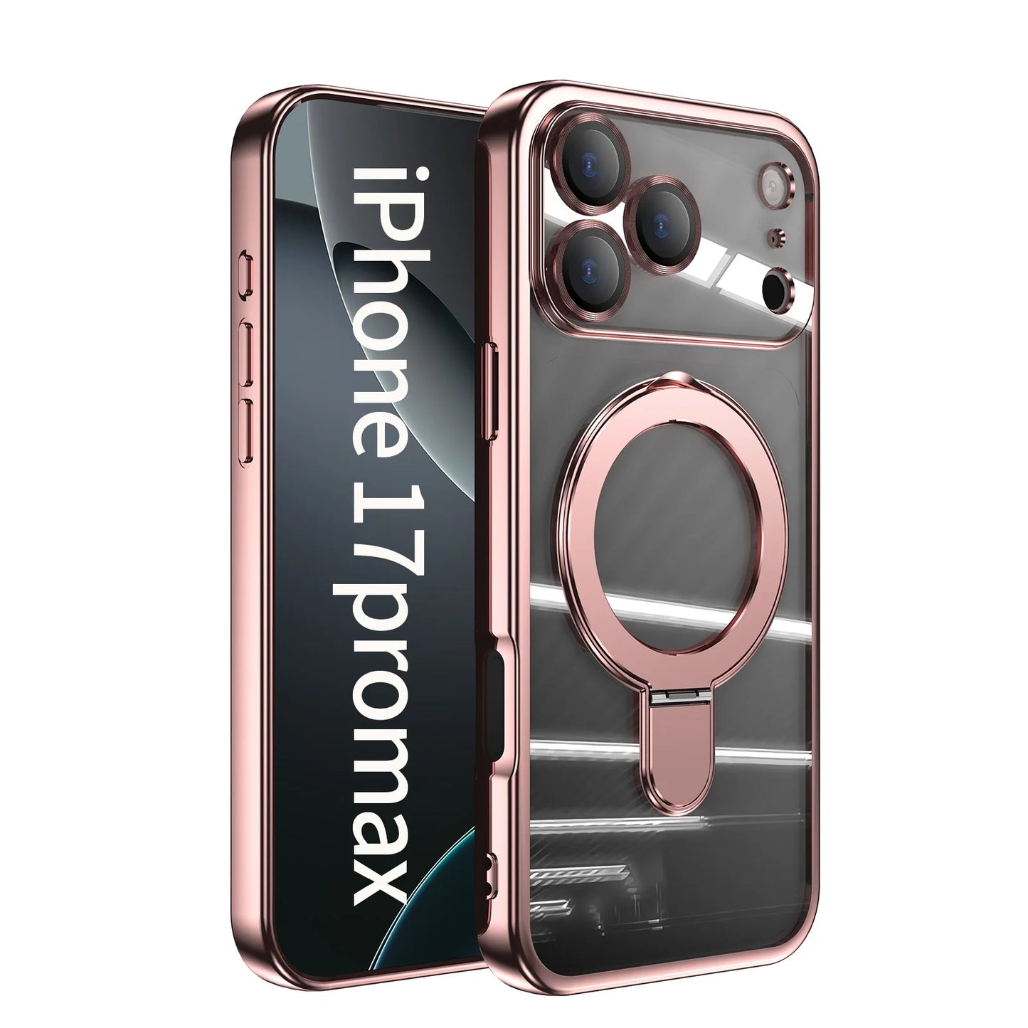Plating Magnetic Ring Stand Case For iPhone