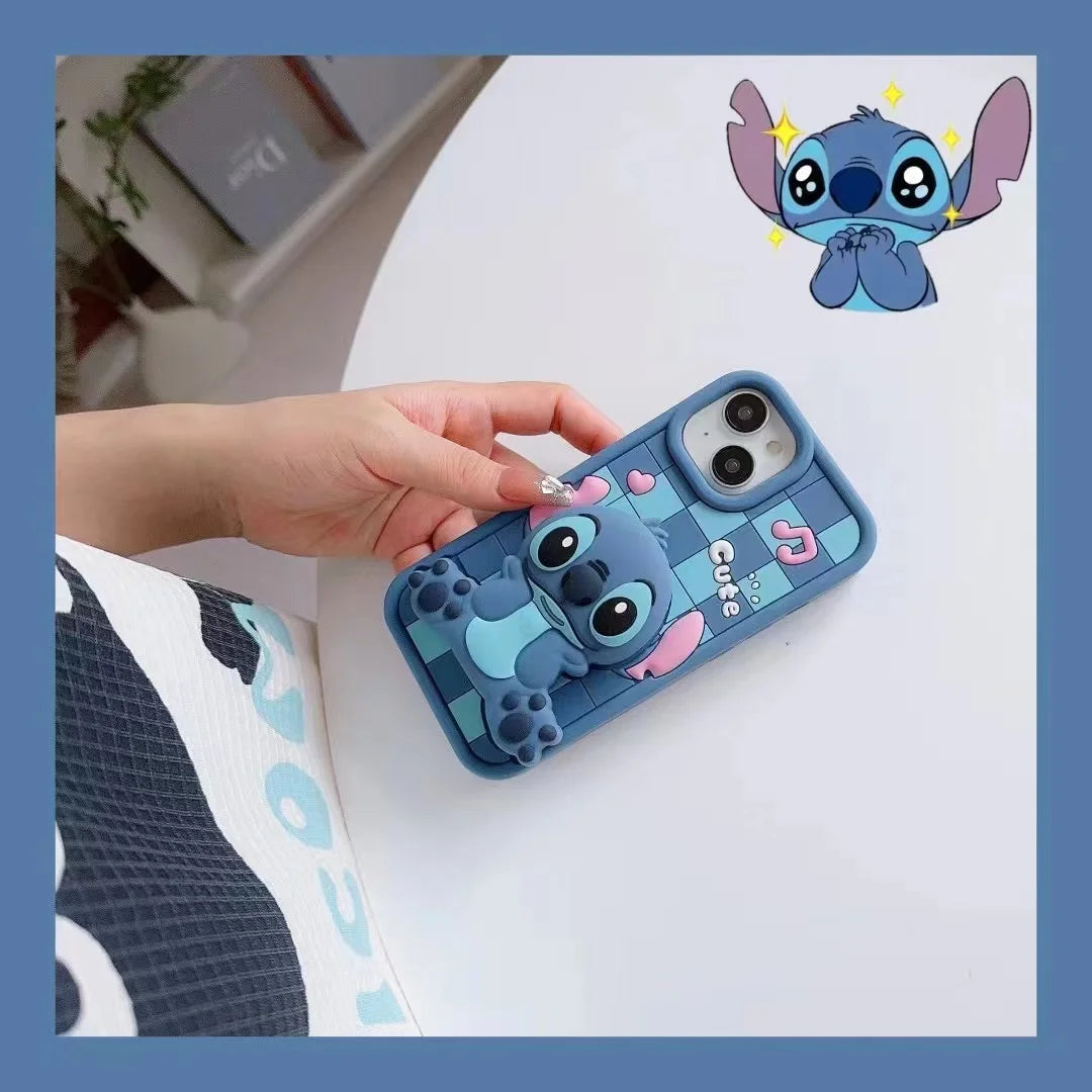 Cute Stitch Case Soft Silicone Cover With Holder Phone Case