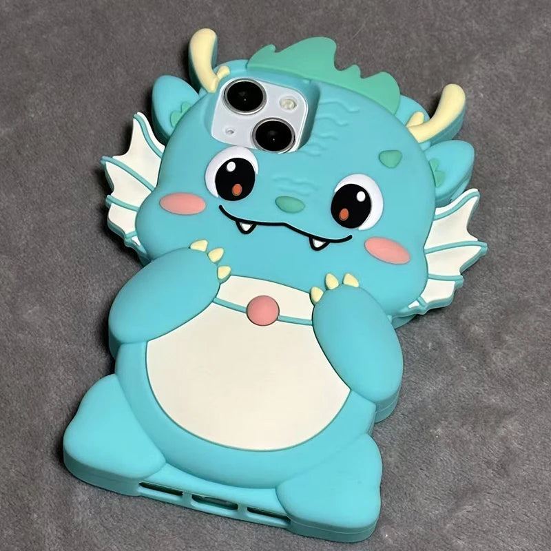 Kawaii 3D Cartoon Big Dinosaur Phone Case
