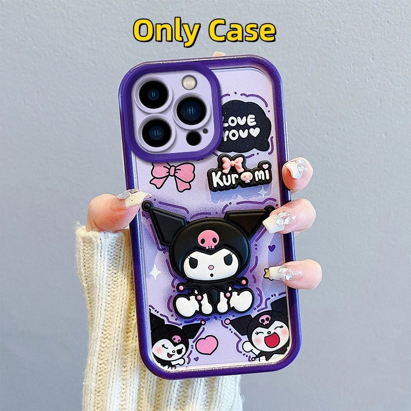 3D Cartoon Kuromi Phone Case For iPhone