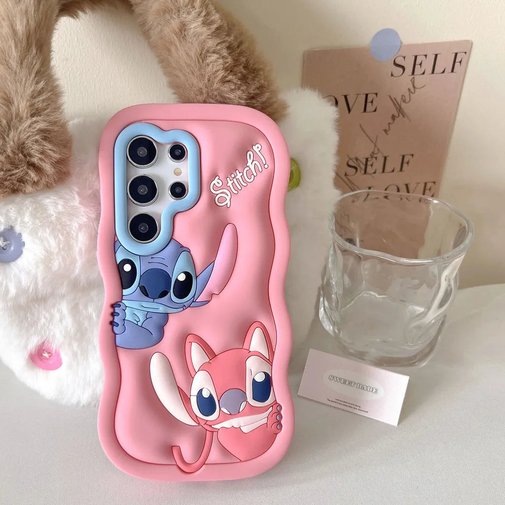 Probe Curious Wave Cartoon Stitch Soft Silicone Phone Case