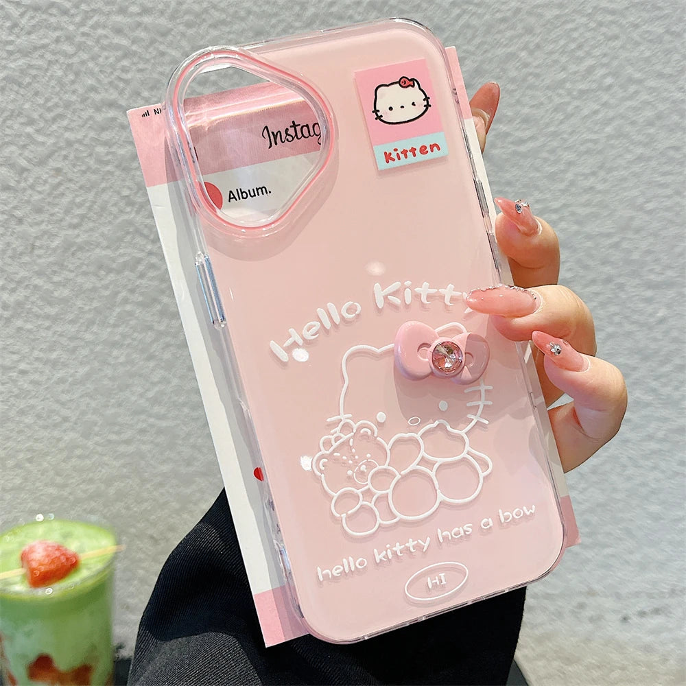 Pink Hello Kitty Cute Mini Bow Phone Case