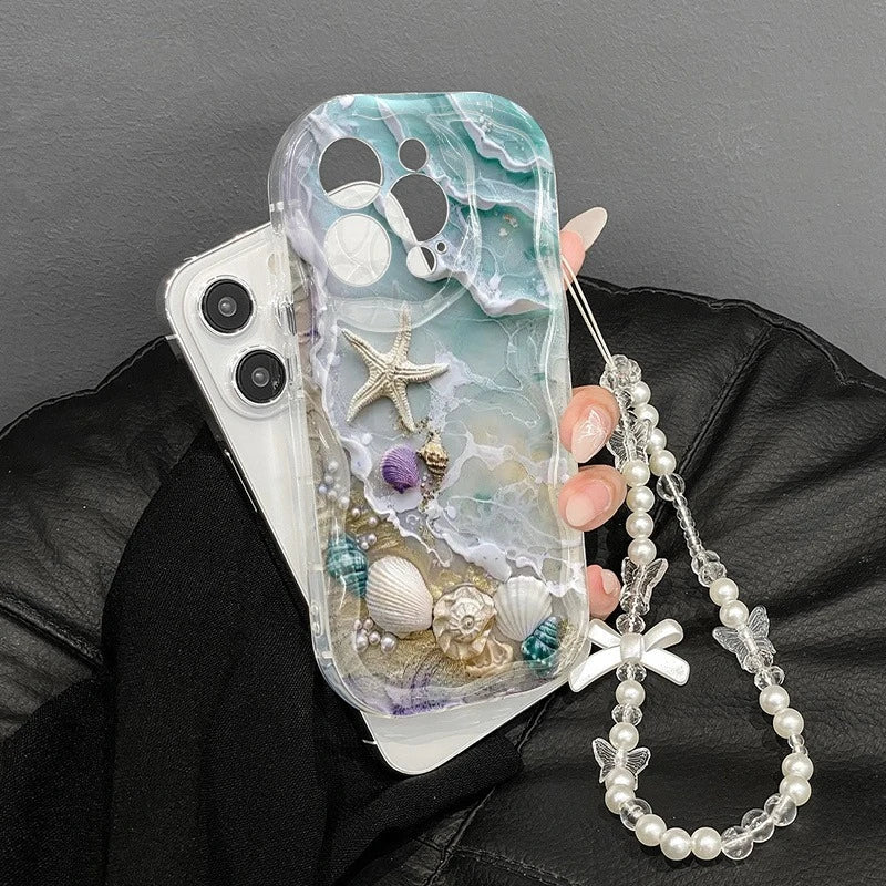 Beach Seashell Starfish Pattern Phone Case For iPhone
