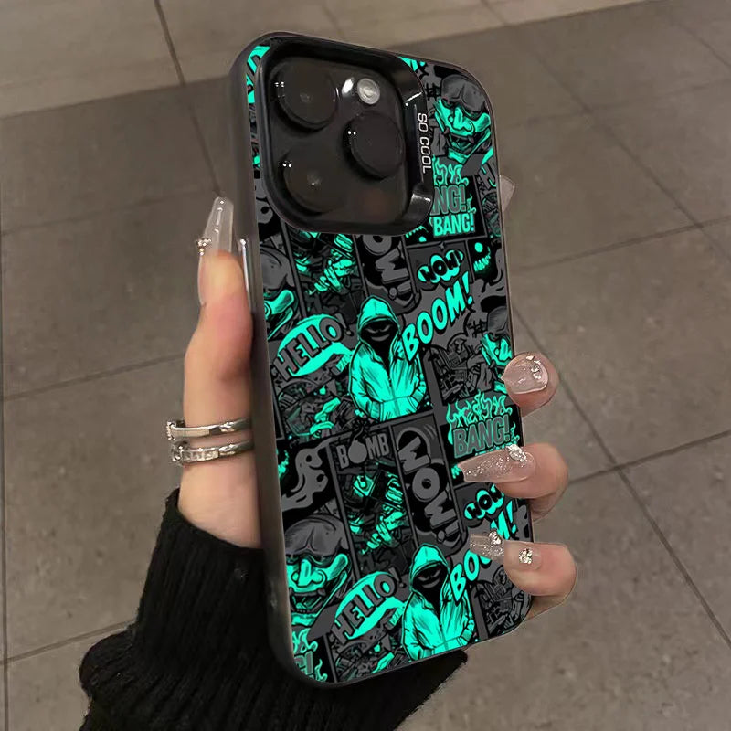 Black Comic Style Phone Case