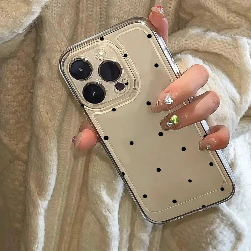Colorful Polka Dot Transparent Case For iPhone