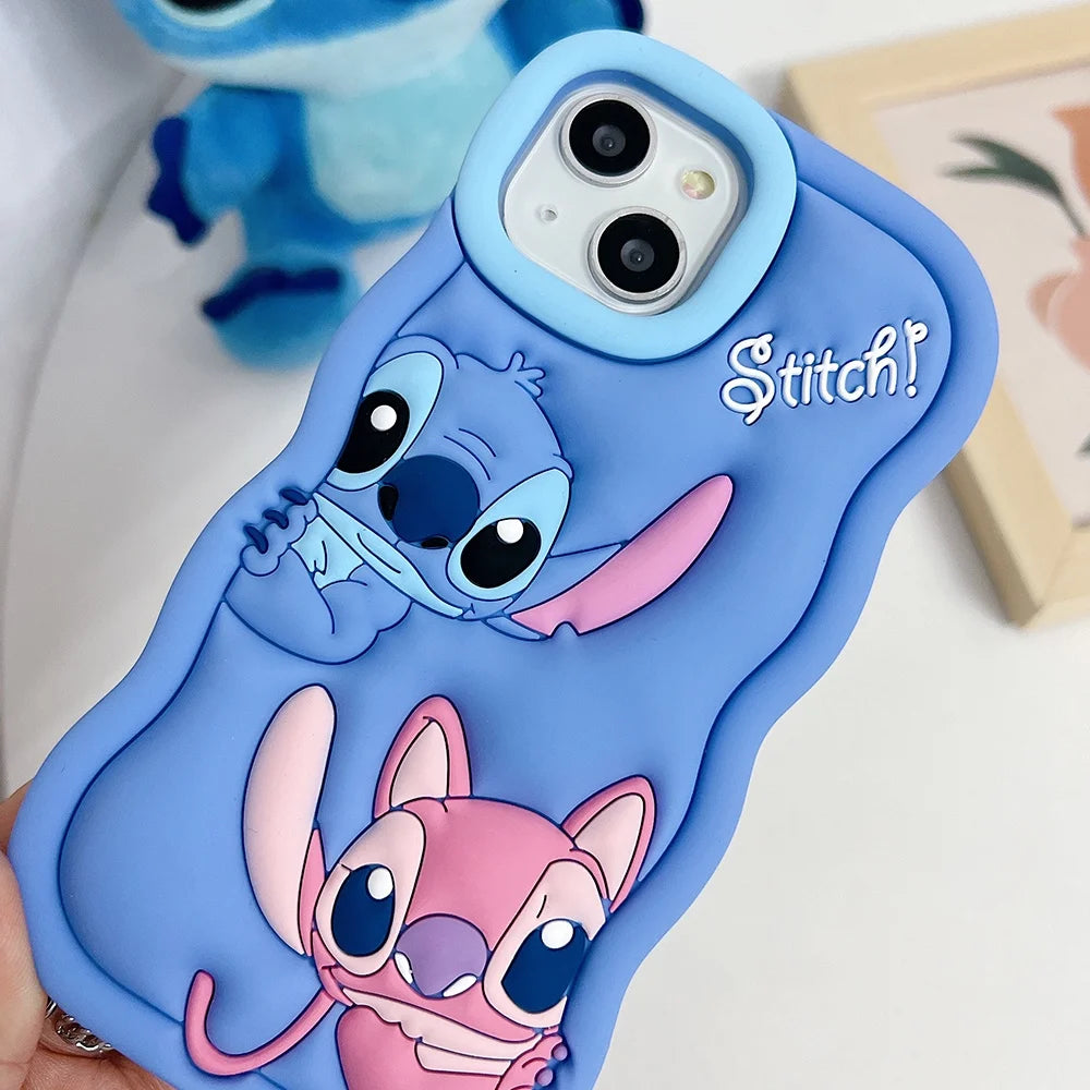 Probe Curious Wave Cartoon Stitch Soft Silicone Phone Case