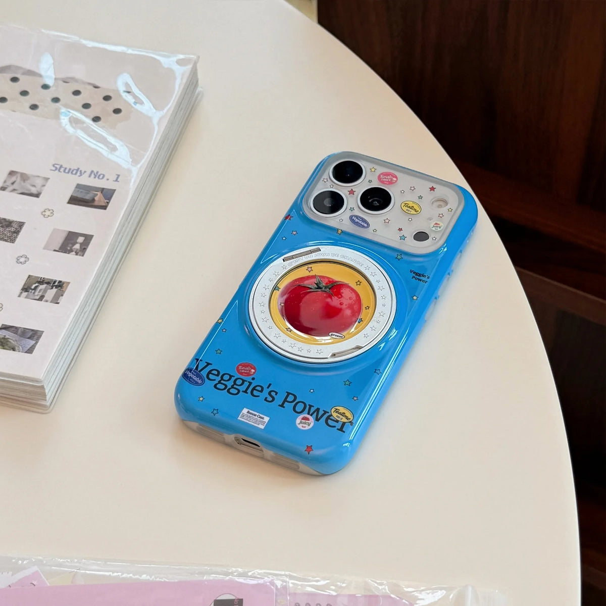Korean Candy Colors Fold 360° Rotating Vegetable Magnetic Bracket Phone Case For iPhone