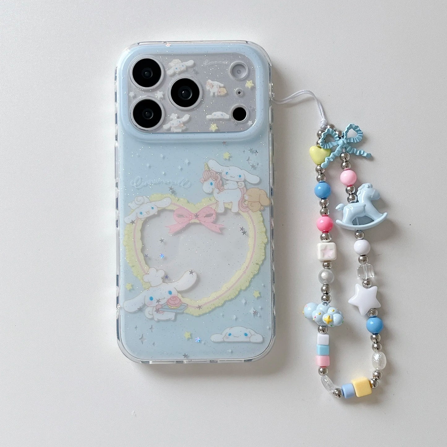 Blue Hollowed Out Love Horse Riding Jade Guigou For iPhone