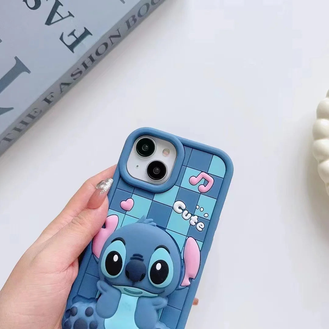 Cute Stitch Case Soft Silicone Cover With Holder Phone Case