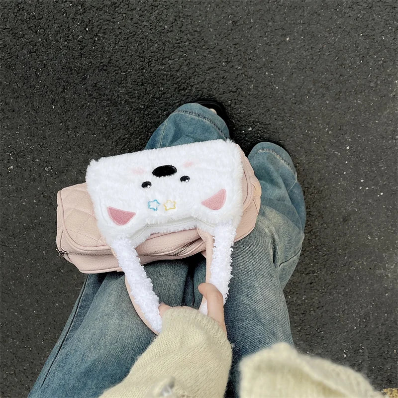 Cute Plush Puppy Handbag Phone Case