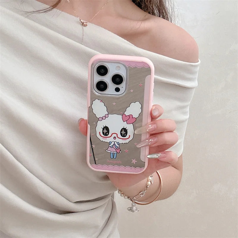 Cute Cartoon Star Rabbit Folding Stand Phone Case