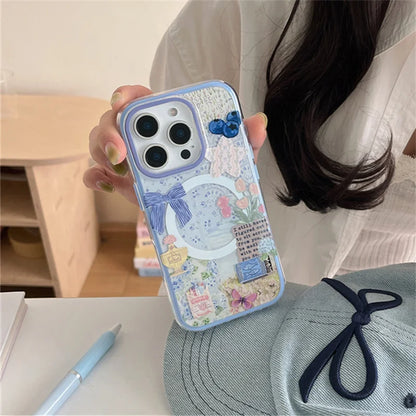 Beautiful Blueberry Flower Doodle Phone Case