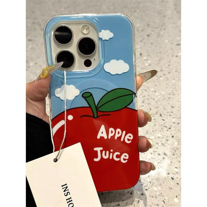 Cute Cloud Apple Creative Magsafe Magnetic Stand Phone Case