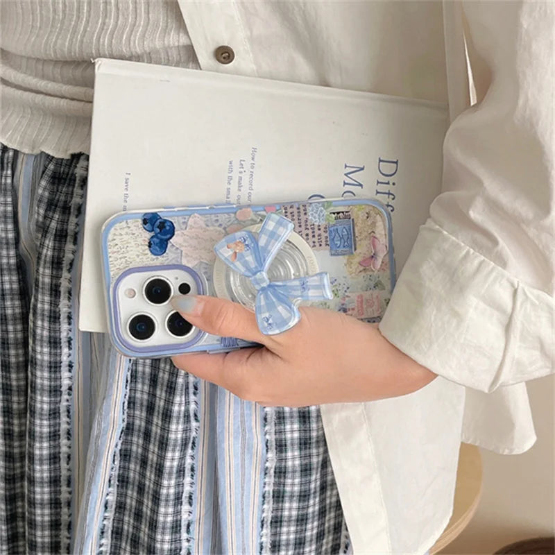Beautiful Blueberry Flower Doodle Phone Case
