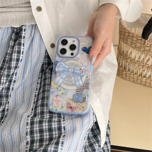 Beautiful Blueberry Flower Doodle Phone Case
