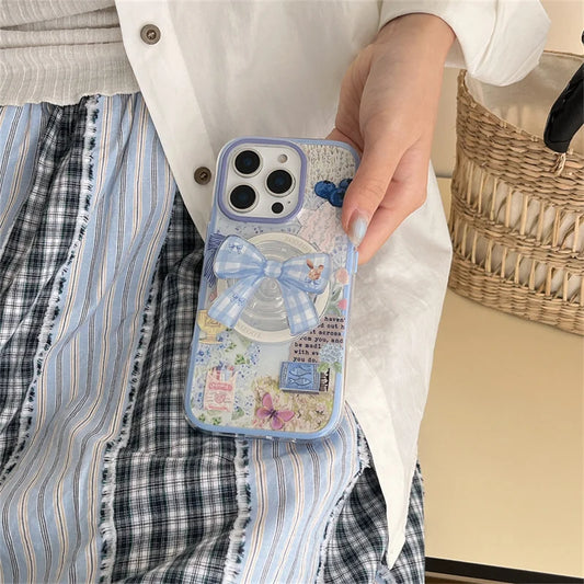 Beautiful Blueberry Flower Doodle Phone Case