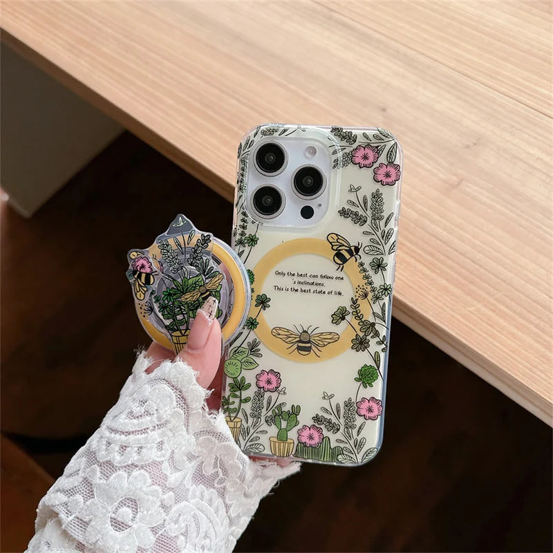 Cartoon Bee Magsafe Wireless Charging Phone Case