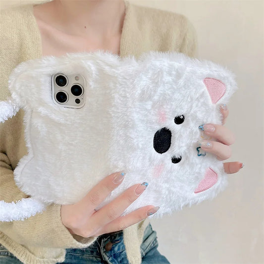 Cute Plush Puppy Handbag Phone Case