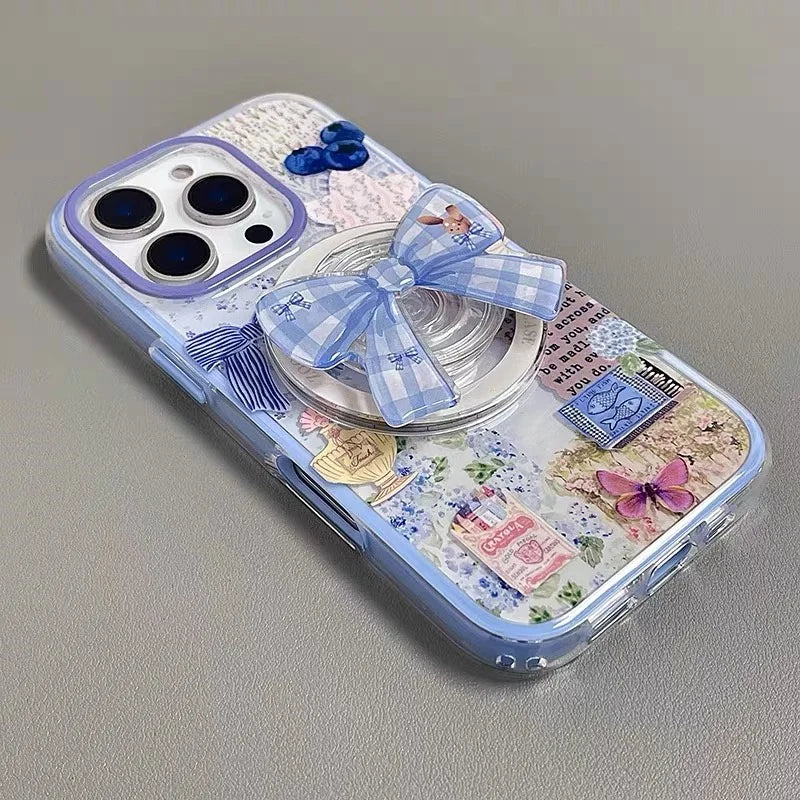 Beautiful Blueberry Flower Doodle Phone Case