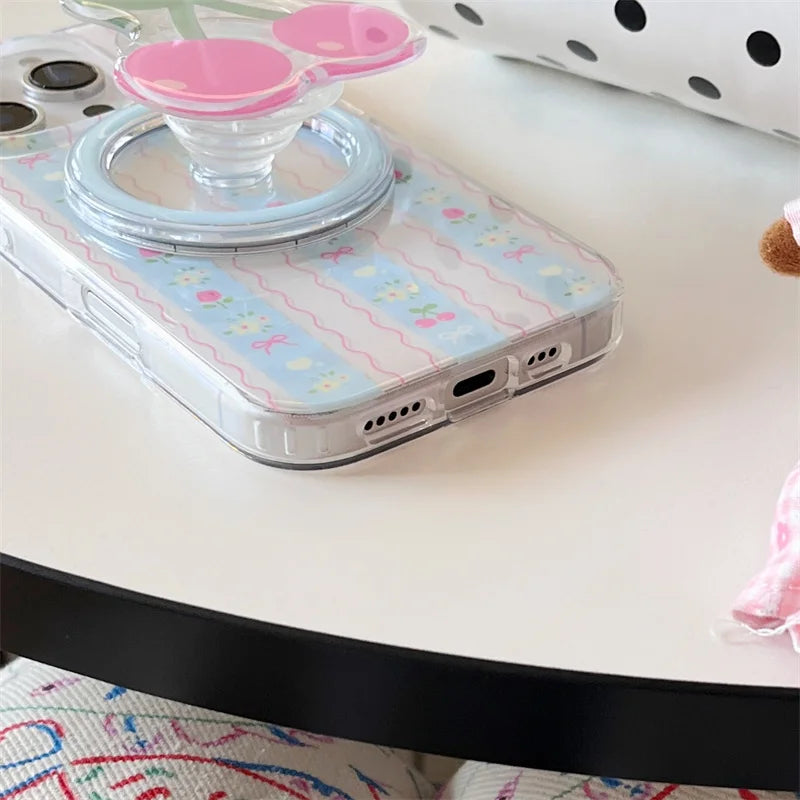Summer Cute Wavy Cherry Magnetic Phone Case