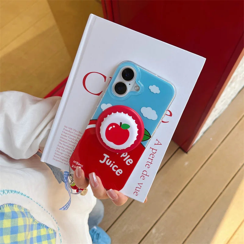 Cute Cloud Apple Creative Magsafe Magnetic Stand Phone Case