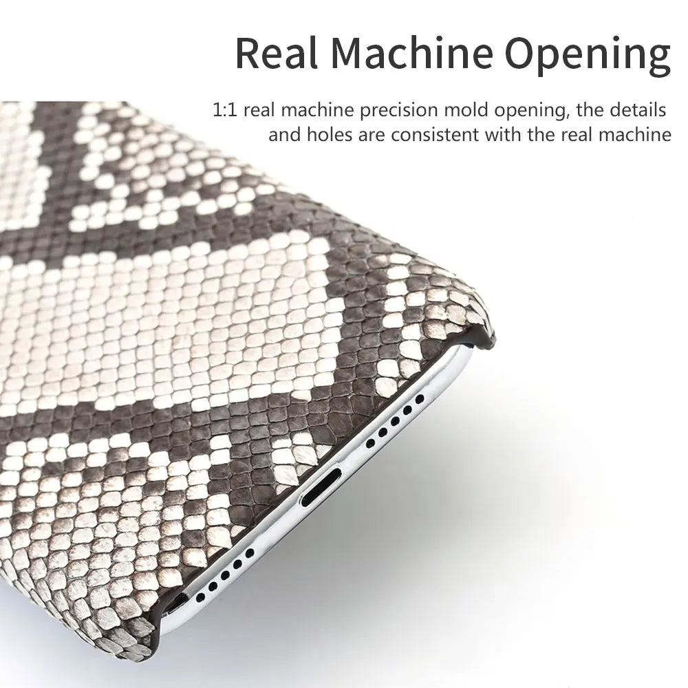 100% Genuine python Leather Phone Case For iPhone