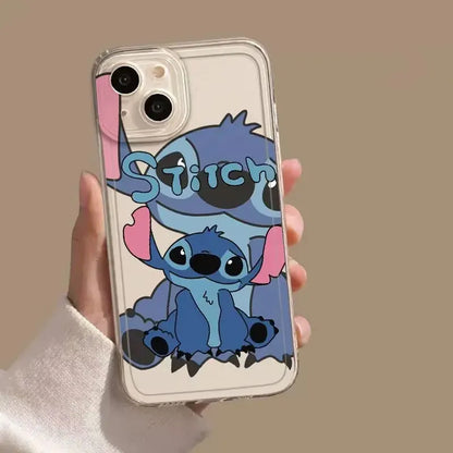 Stitch Angel Kawaii Shy Cute Phone Case For iPhone