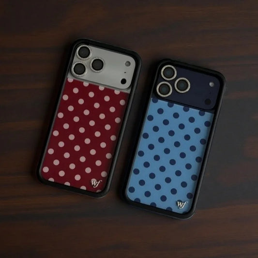 Blue Red Wildflower 3D Polka Dots Phone Case For iPhone