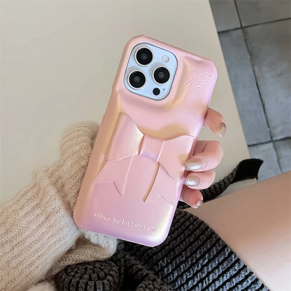 Laser Pink Bowknot Cute Phone Case