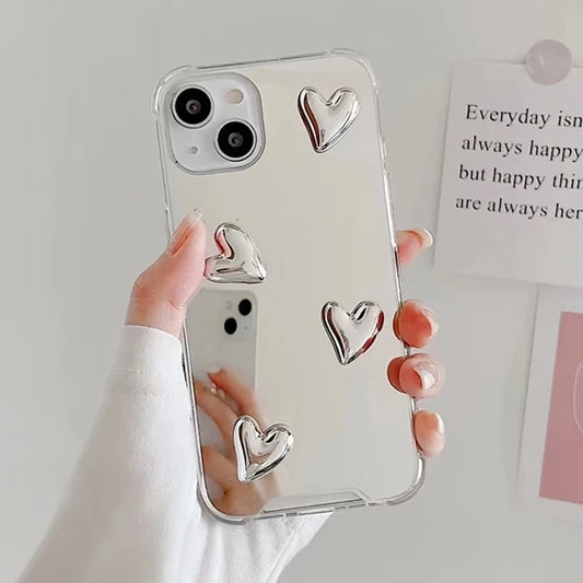 Fashion Korean Style Love Heart Phone Case For iPhone