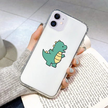 Cute Animal Dinosaur Couple Phone Case For iPhone