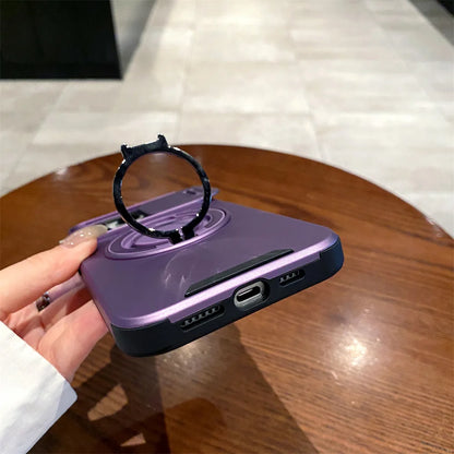 Rotation Stand Slide Camera Protector Magnetic Phone Case For iPhone