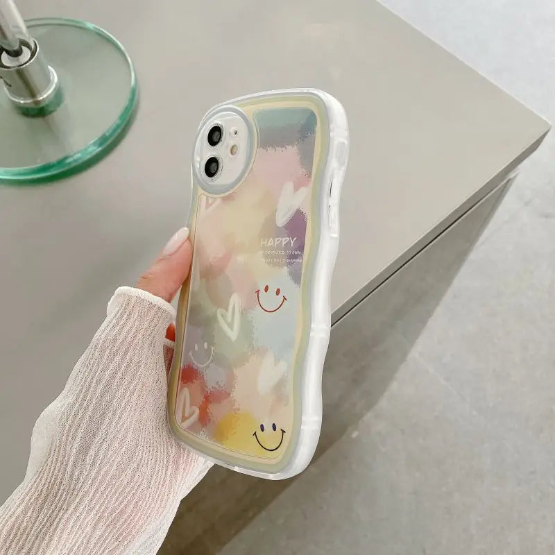 Flower Wave Edge Soft Clear TPU Cover Case for IPhone Case