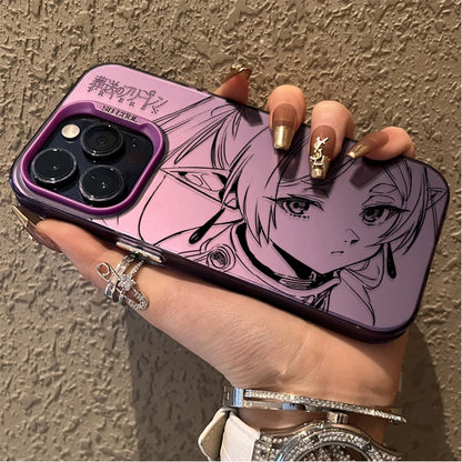 Anime Frieren Couple Hard Plating PC Case For iPhone