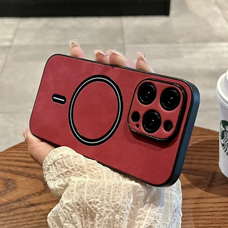 Luxury Wireless Charging Magnetic Cortex Phone Case