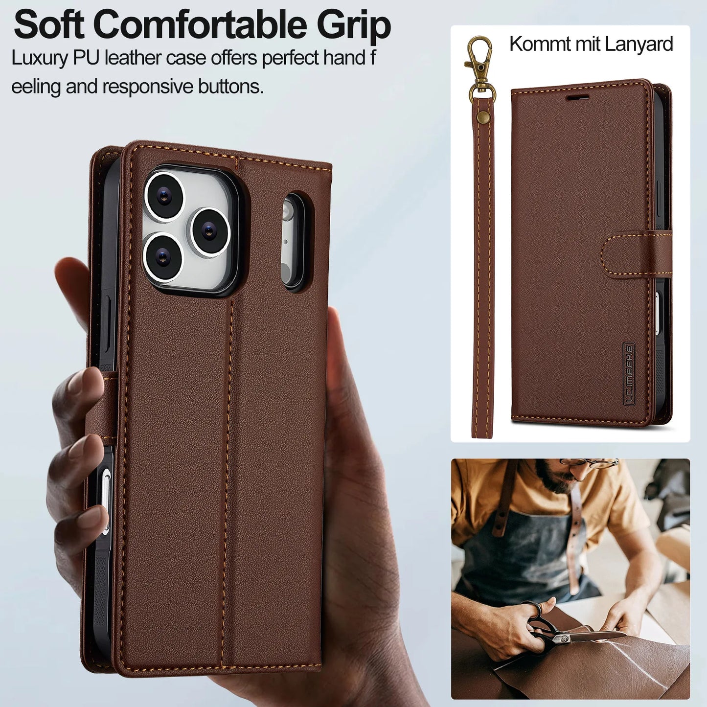 2 in 1 Detachable Leather Phone Case For iPhone