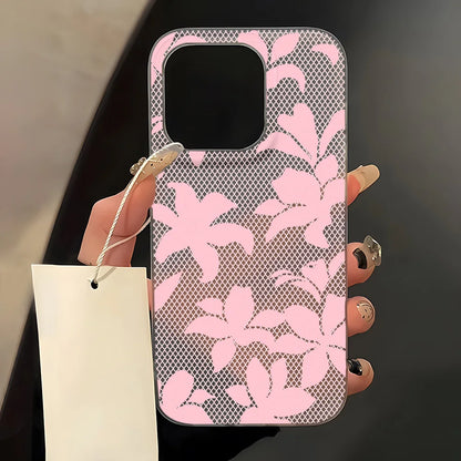 Elegant Romantic White Lace Pattern Flower Phone Case For iPhone