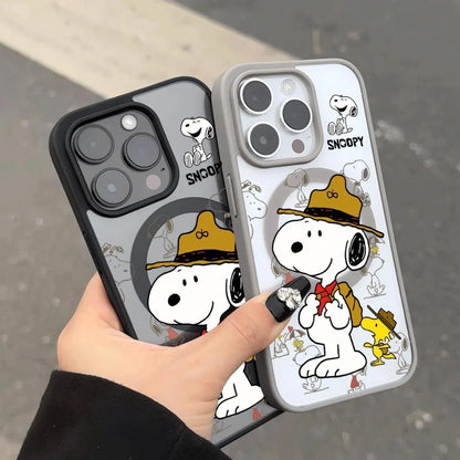 New Anime Snoopy Magsafe Phone Case Protective Cover For iPhone