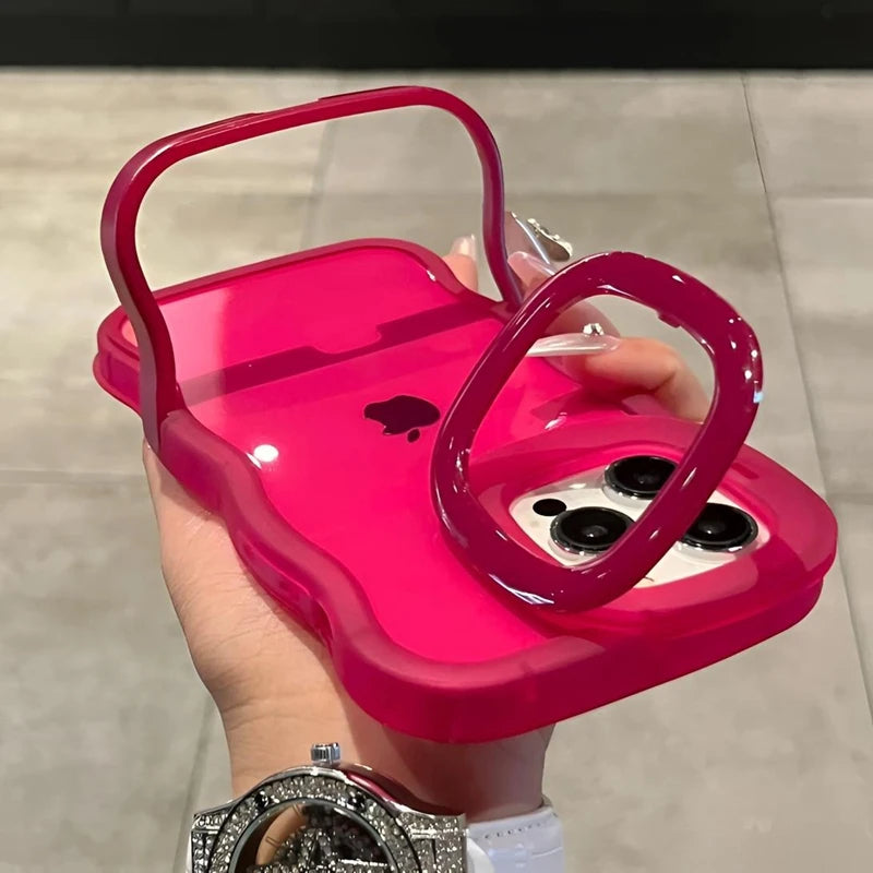 Luxury Soft Transparent Stand Holder Phone Case