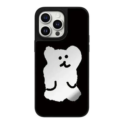 Cartoon Bear Shadow Mirror Phone Case