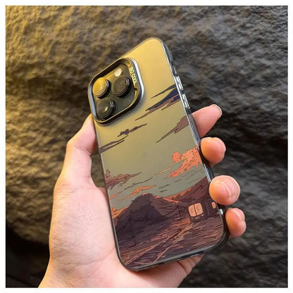 Phone Case for IPhone Landscape Mountain Cloud Matte Shockproof Cover